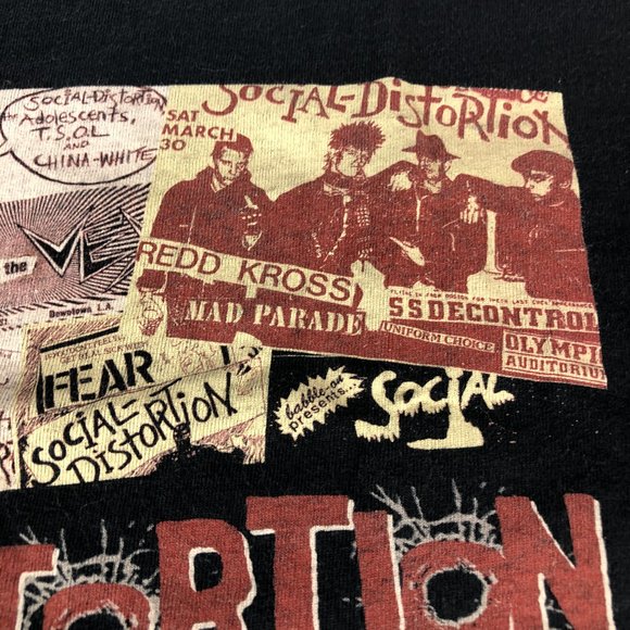 Social Distortion Shirt Men's Medium Black Graphic Print Short Sleeve Y2K Punk - Picture 5 of 12